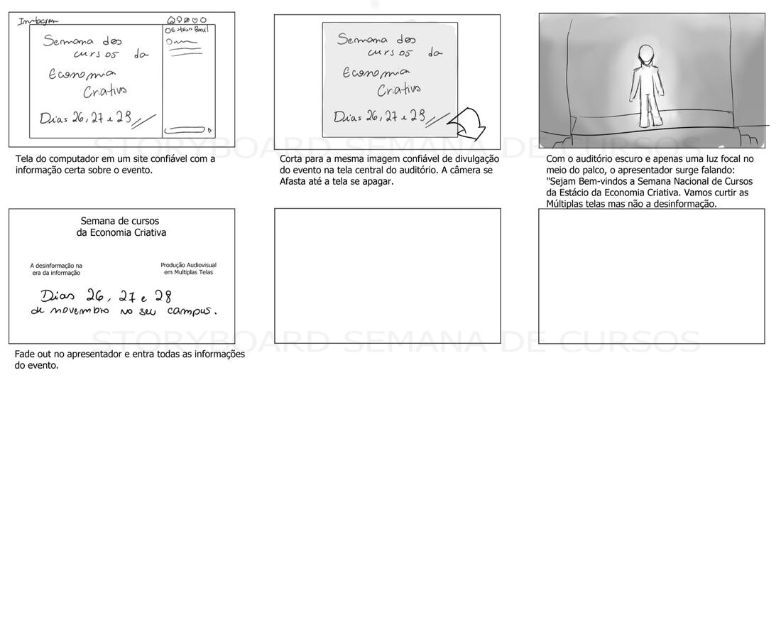 Storyboard propaganda de divulgação de evento Estácio